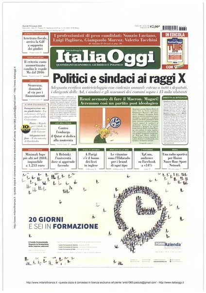 Italia oggi : quotidiano di economia finanza e politica